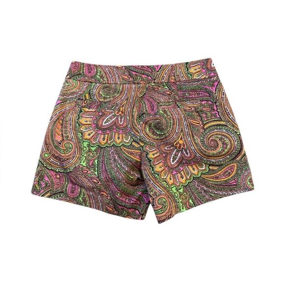 J.Crew Paisley Print Side-Zip Shorts Size 0โ Multicolor Cotton Mid-Rise - Picture 3 of 7